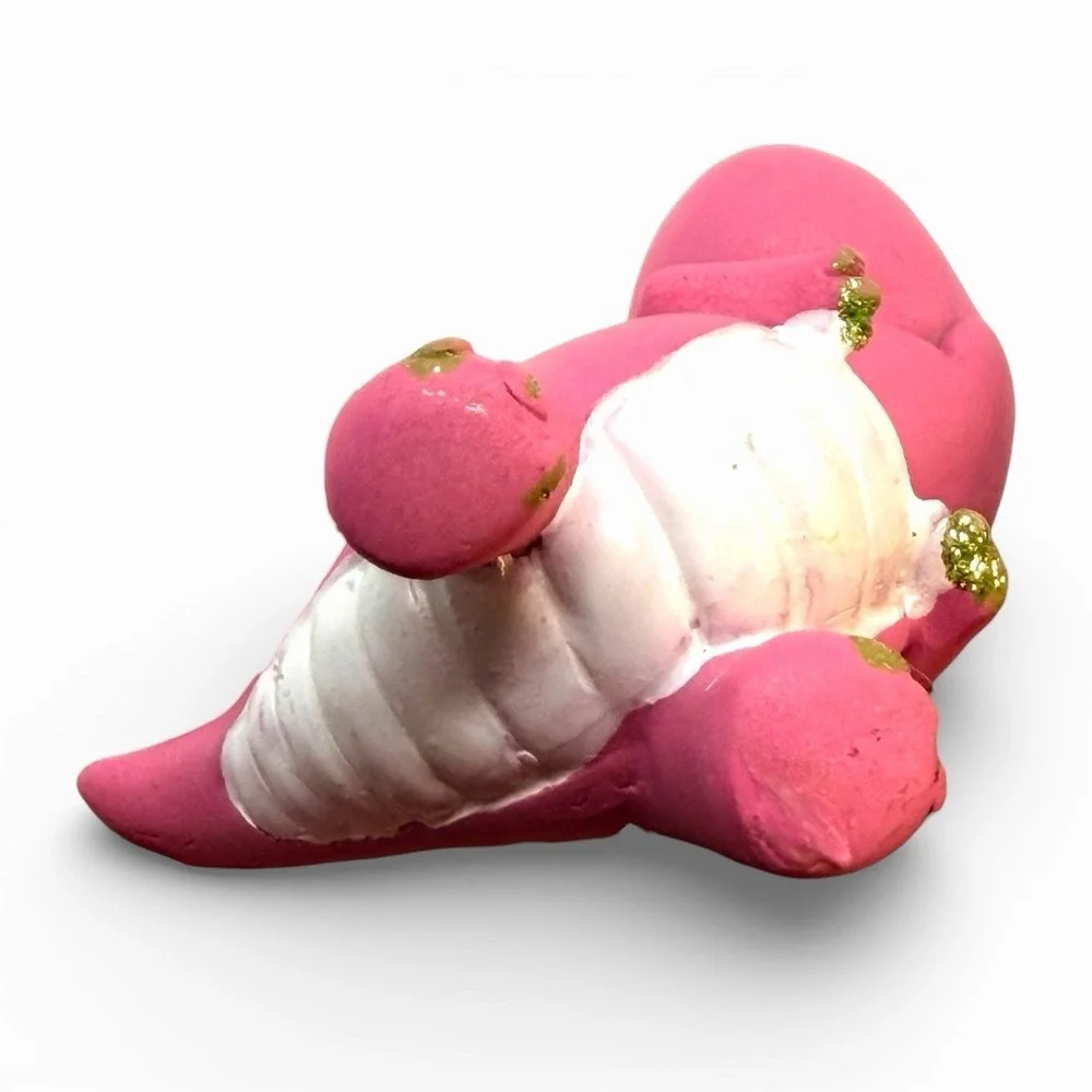 Pink T-Rex & Green Brontosaurus Dinosaur Christmas Tree Ornaments‎ - Lot of (2)